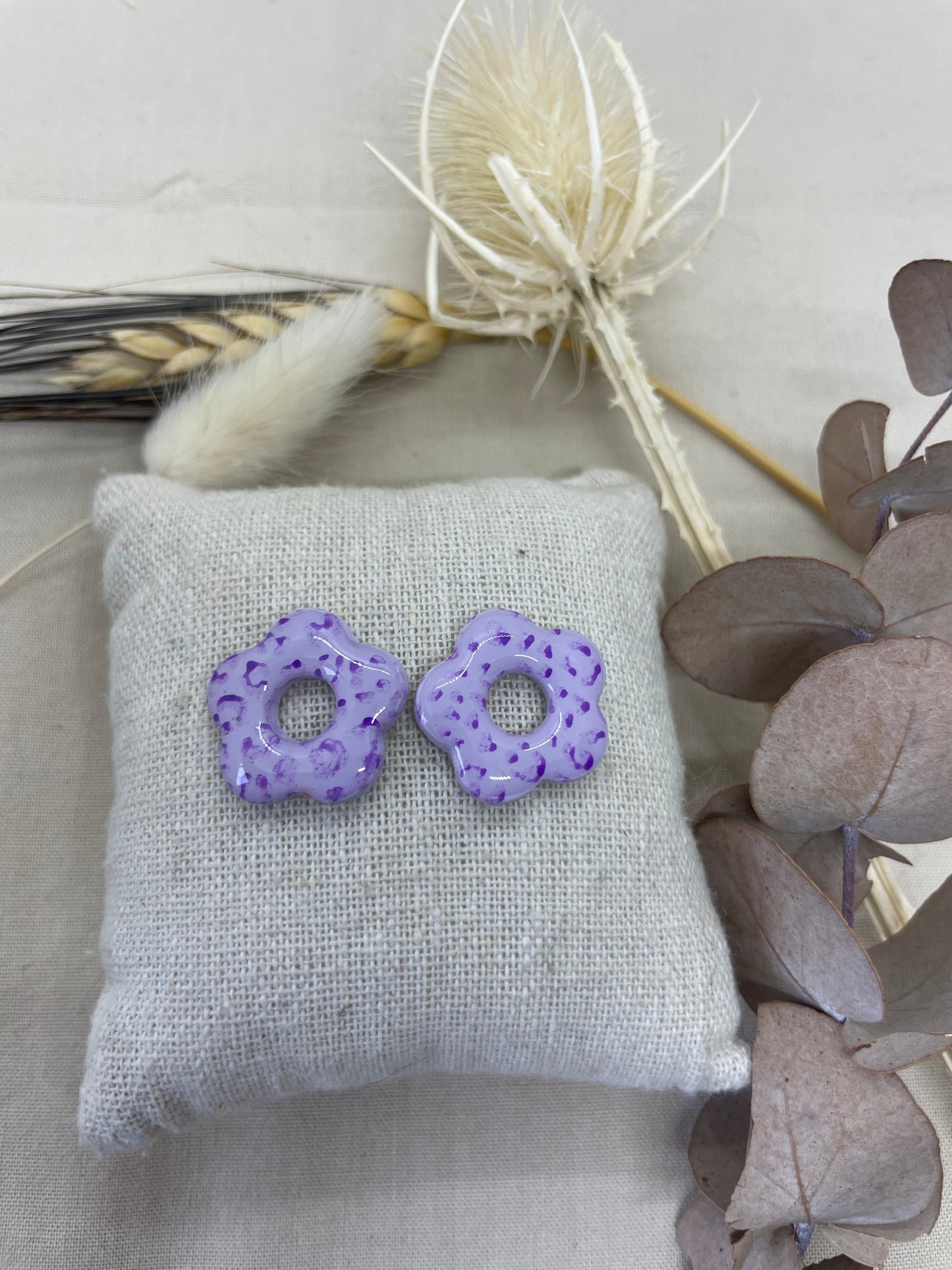 Pampilles Flora violettes léopard interchangeables