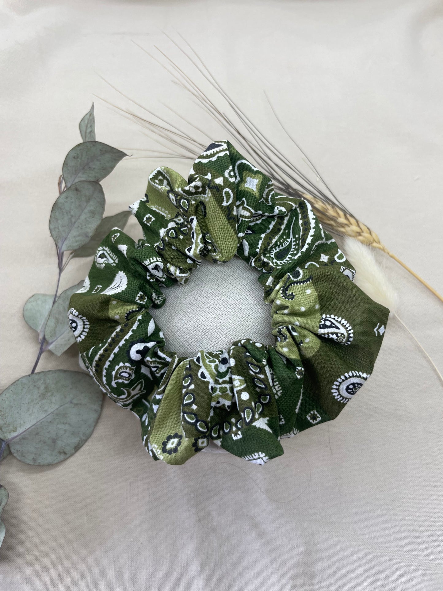 Chouchou bandana vert kaki