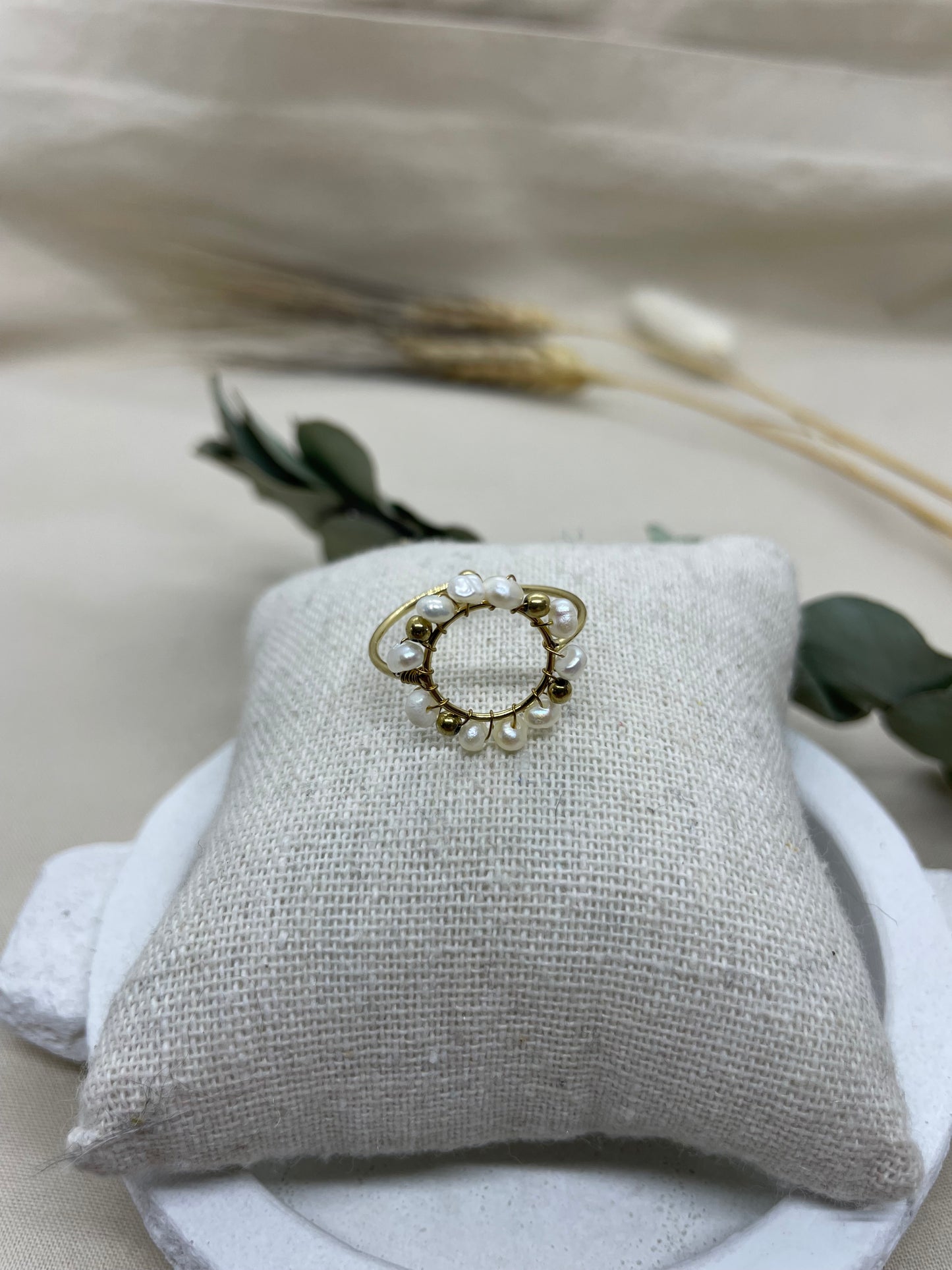 Bague Soléa blanche dorée