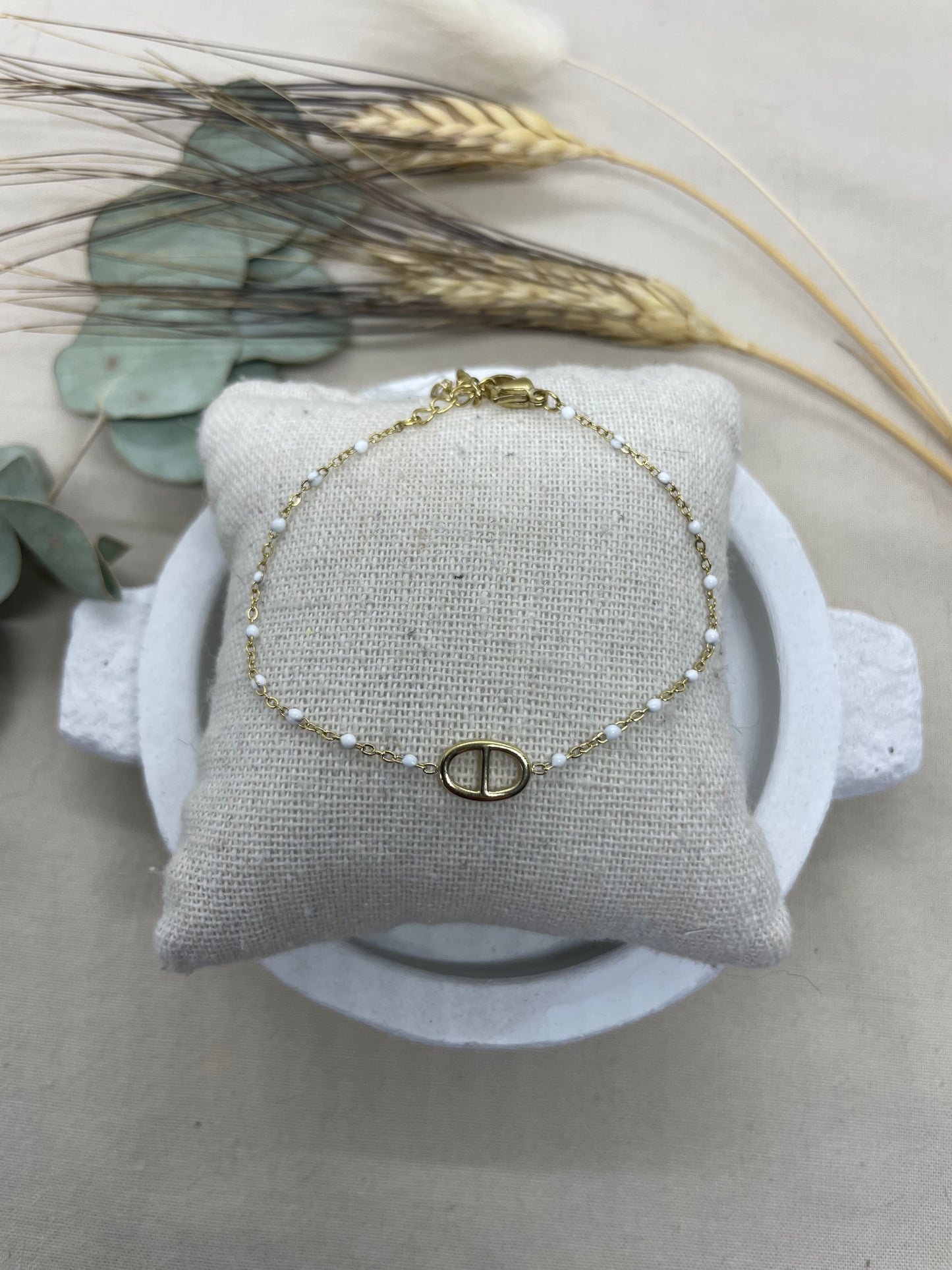 Bracelet Marine blanc doré