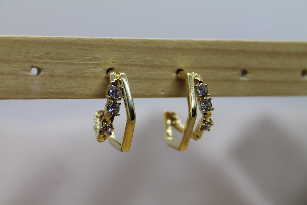 Boucles d’oreilles EWAN blanches dorées