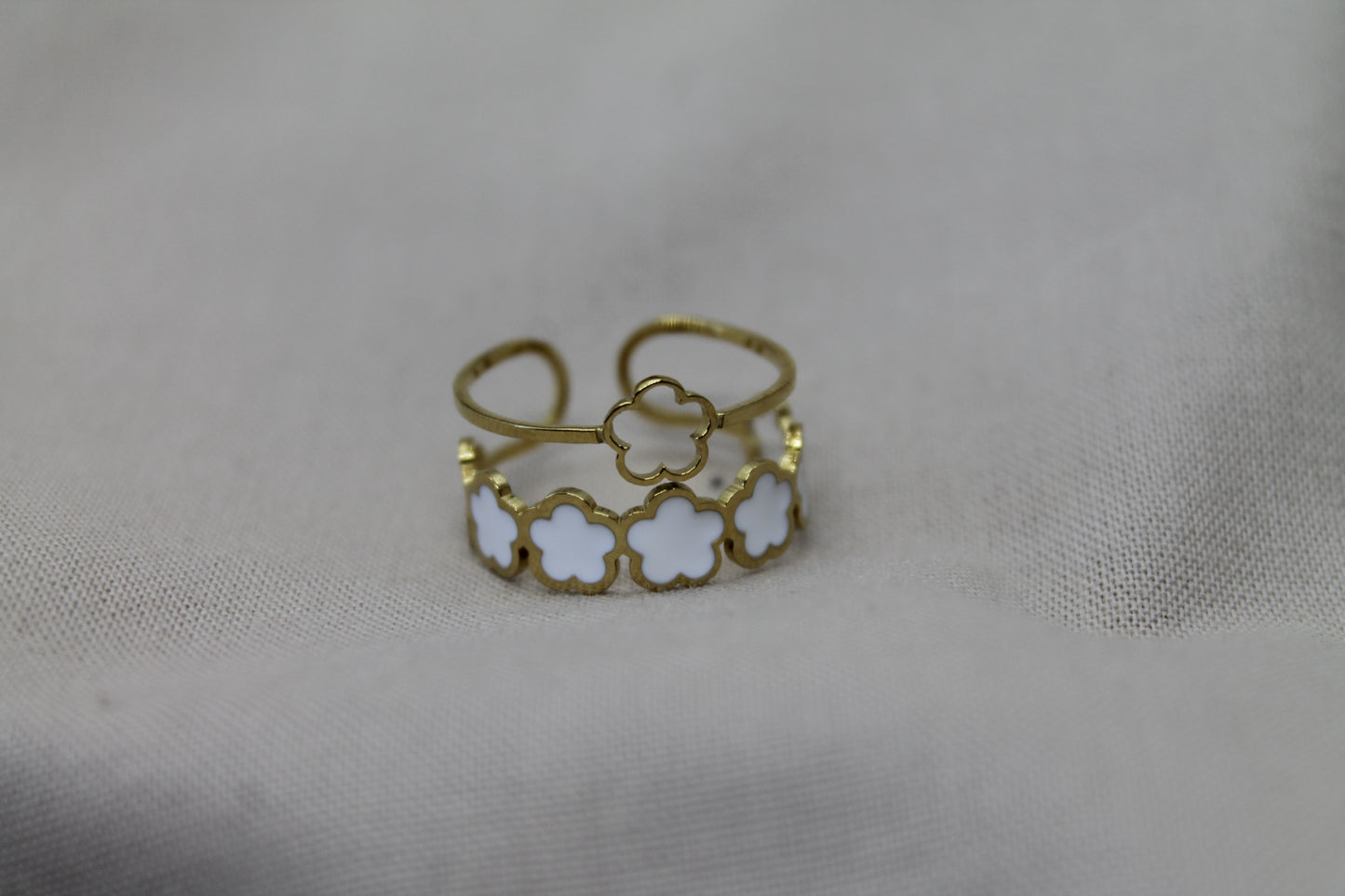 Bague COLEEN dorée blanche