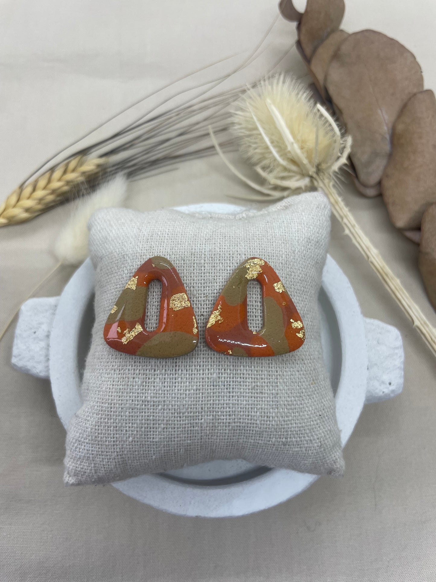 Pampilles Louna beige orange doré interchangeables