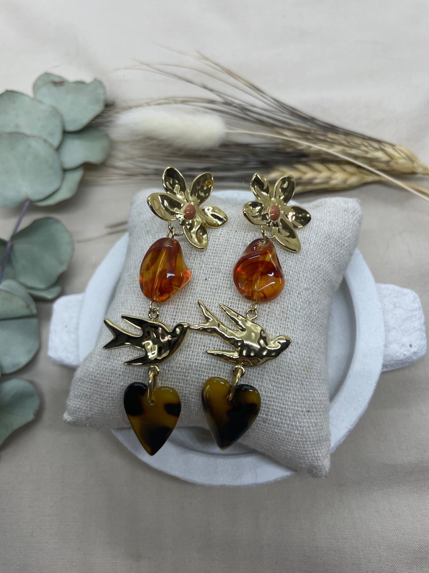 Boucles d’oreilles Évasion marron