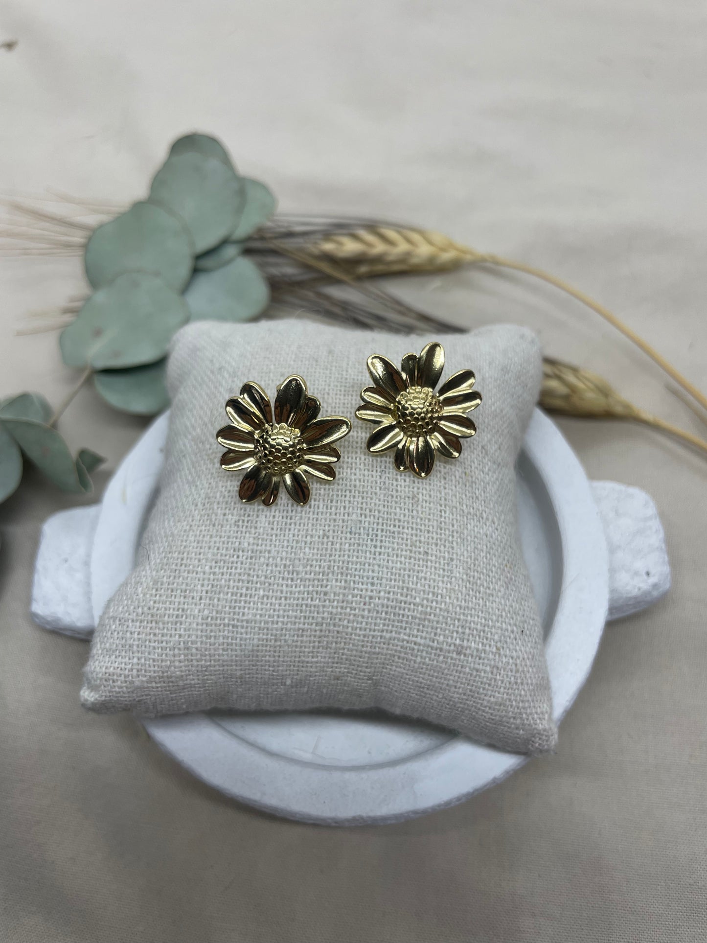 Boucles d’oreilles Tournesol doré