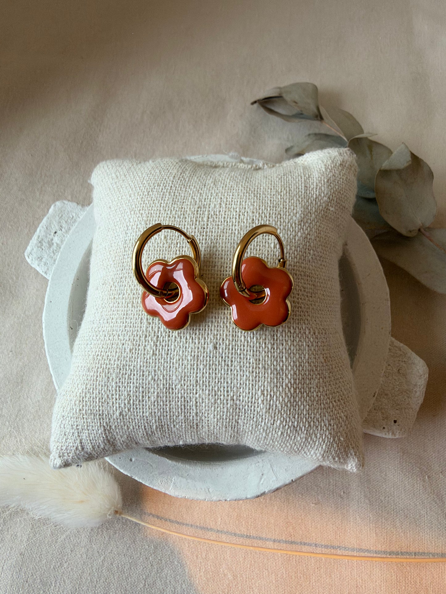Boucles d’oreilles Florita rouille doré