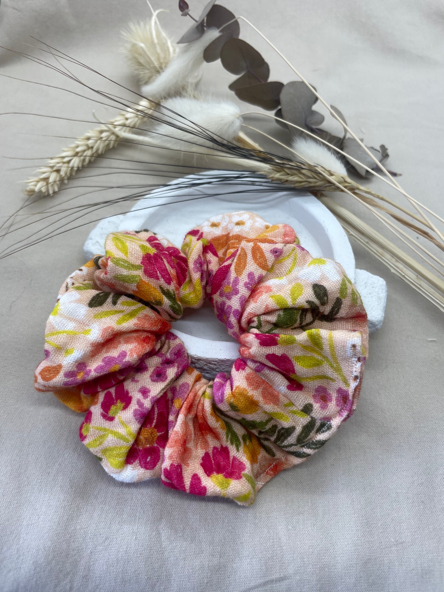 Chouchou gaz de coton Flora