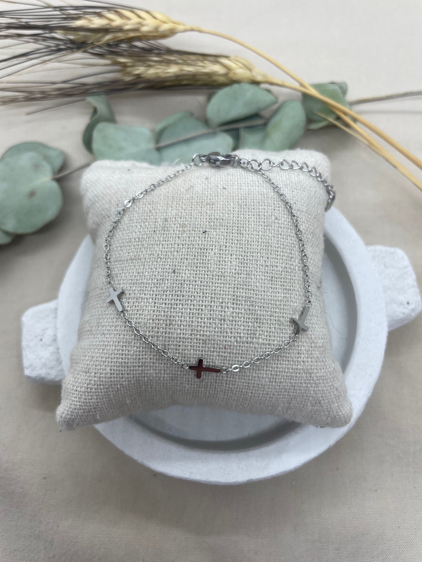 Bracelet croix argent