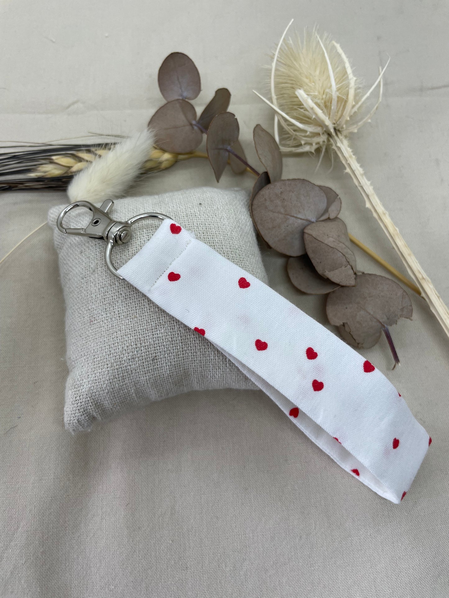 Porte-clés cœurs argent