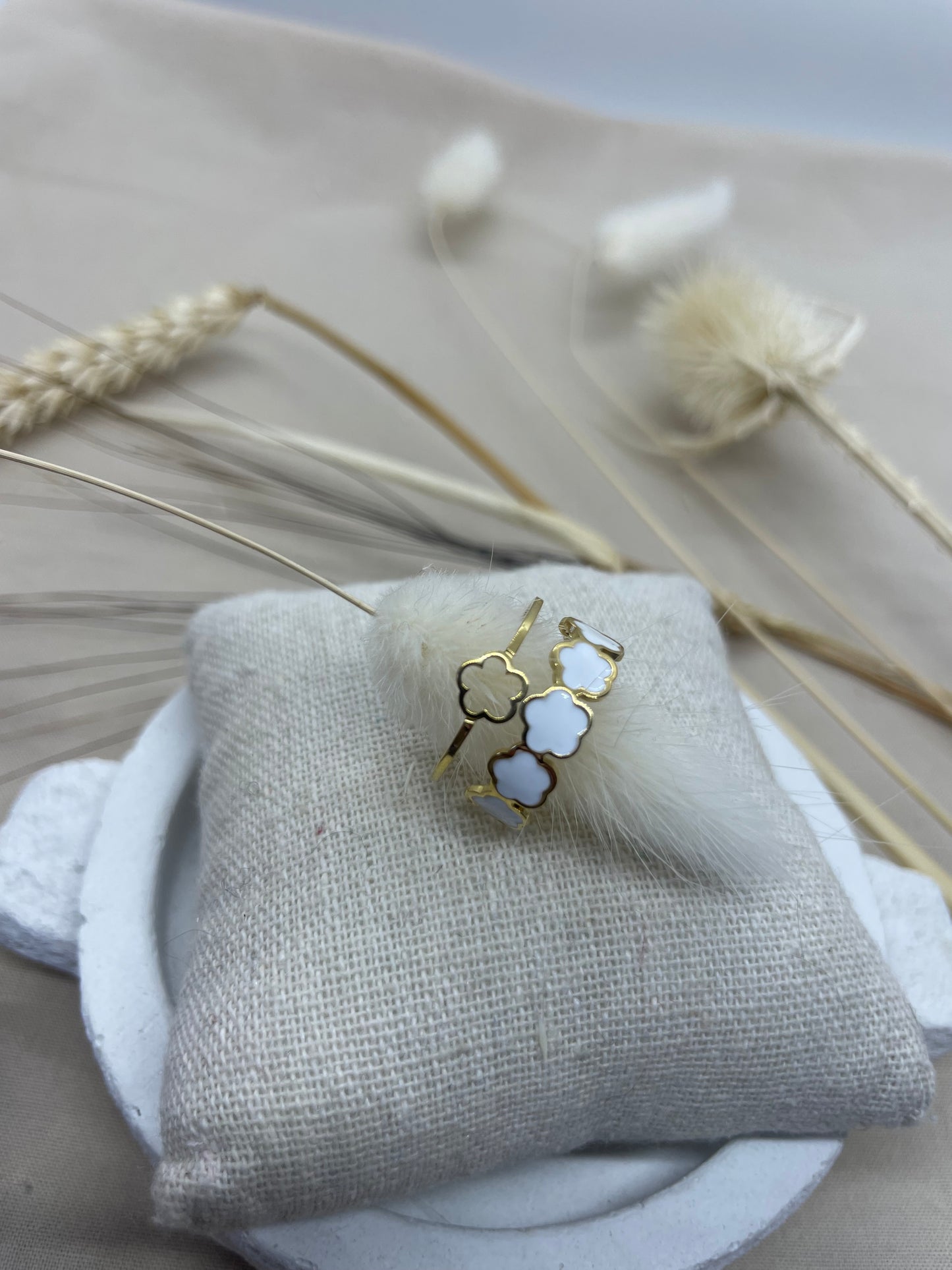 Bague COLEEN dorée blanche