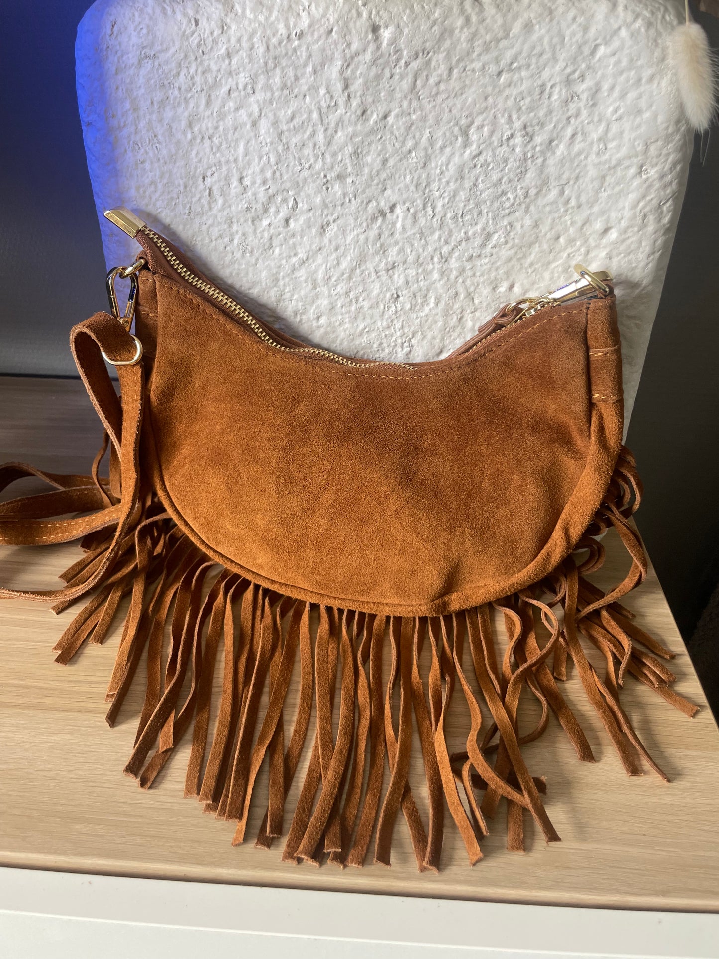 Sac franges banane marron