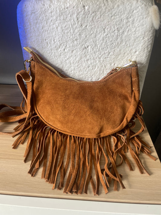 Sac franges banane marron