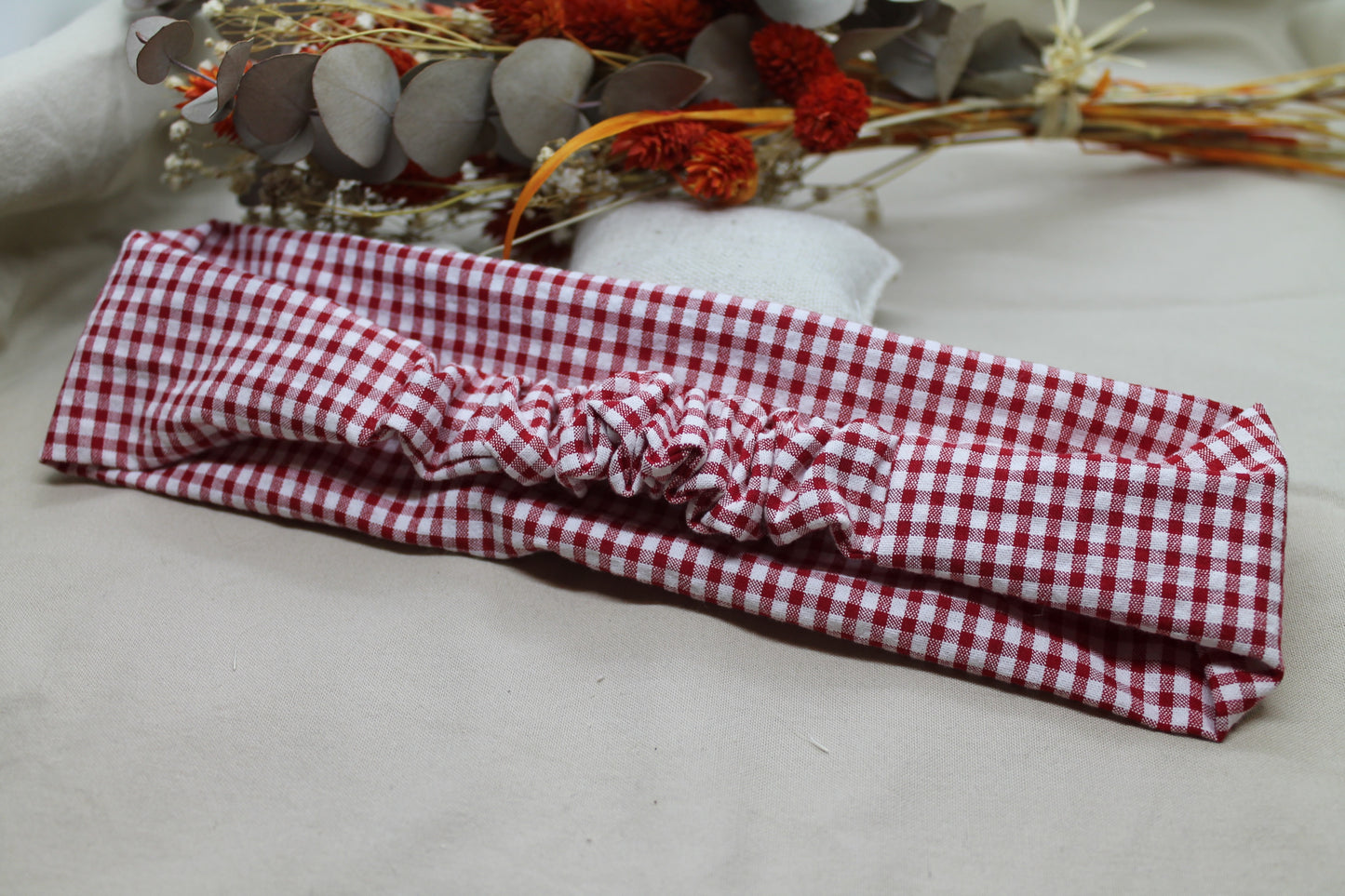 Bandeau Vichy rouge blanc