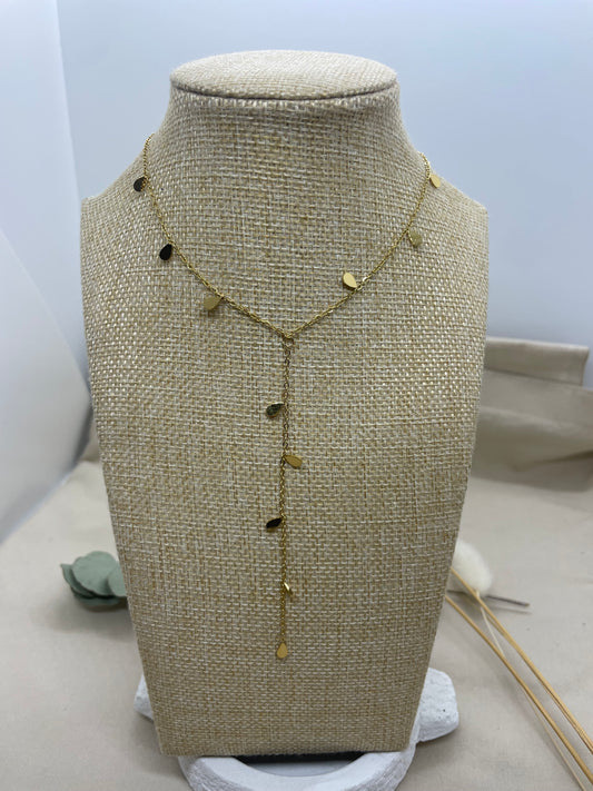 Collier Pampilles cravate doré