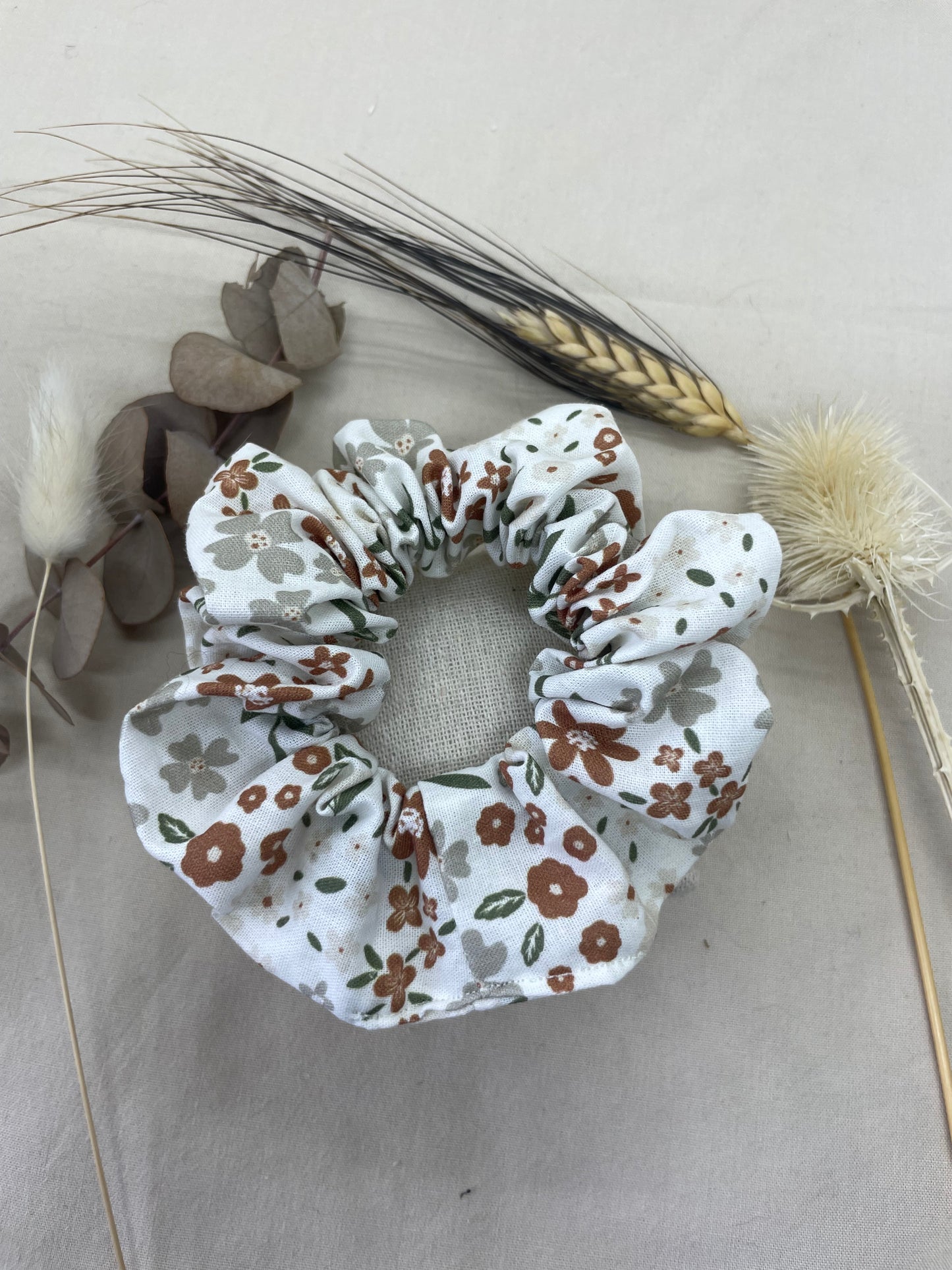 Chouchou liberty marron coton