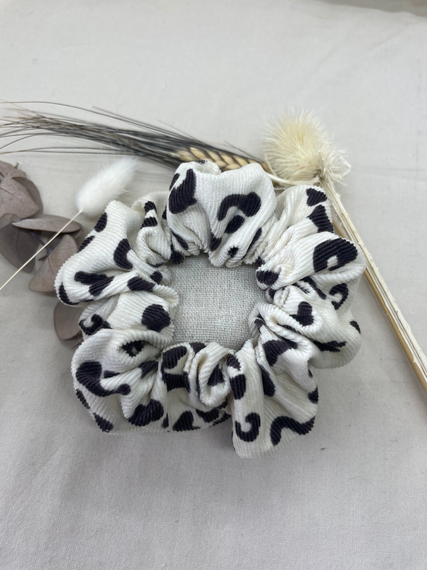 Chouchou tacheté marron velours