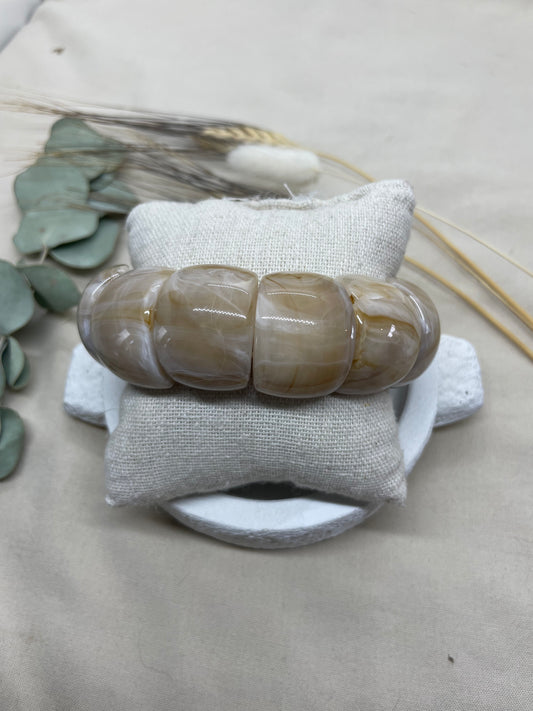 Bracelet jonc élastique Melbourne beige