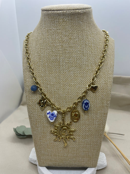 Collier Lisa Lou bleu doré