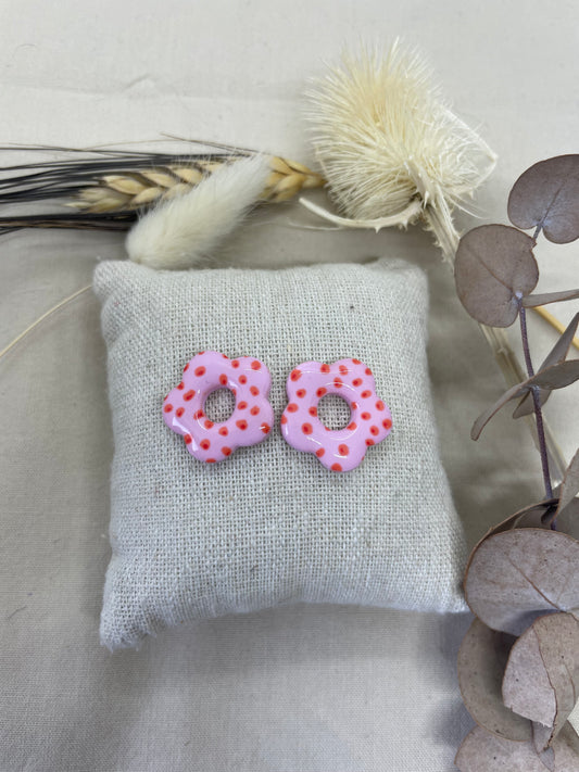 Pampilles Flora rose à pois rouges interchangeables