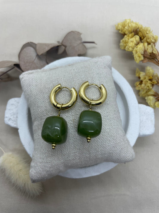 Boucles d’oreilles Louka vert