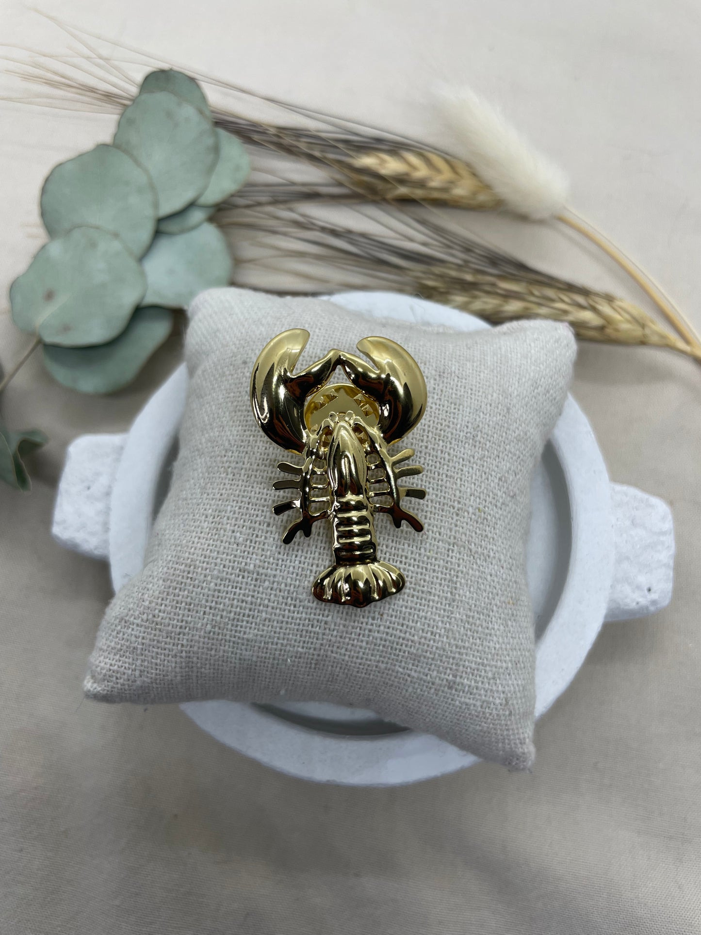 Broche Homard doré