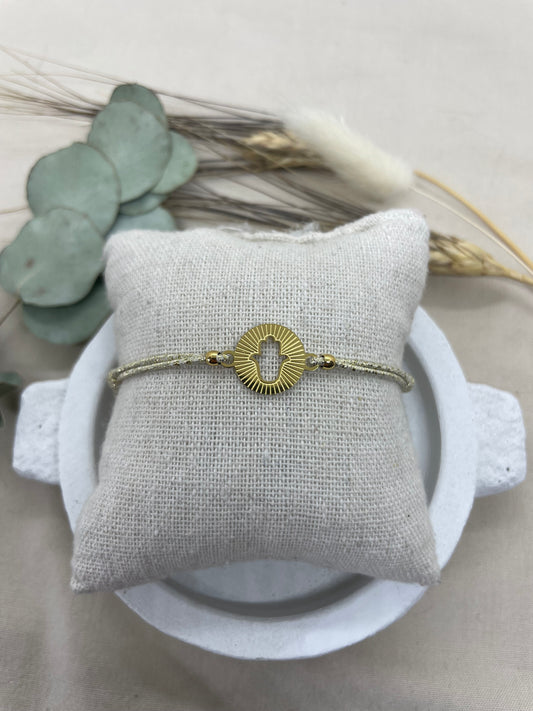 Bracelet cordon main fatma doré