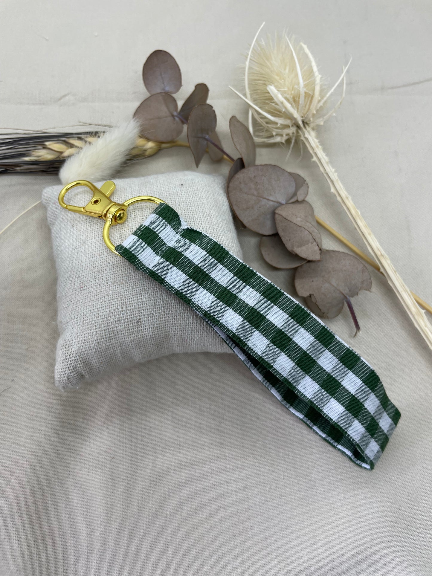 Porte-clés carreaux vert doré