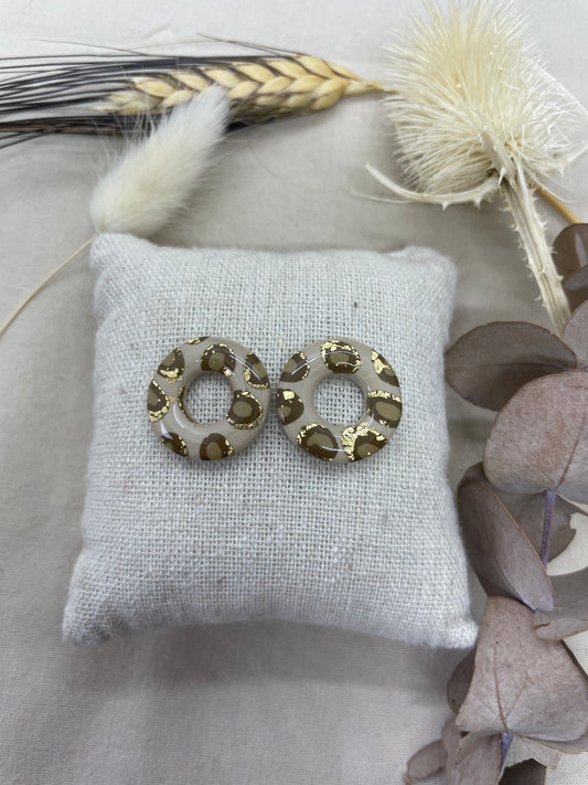 Pampilles Donut’s beige léopard doré interchangeables