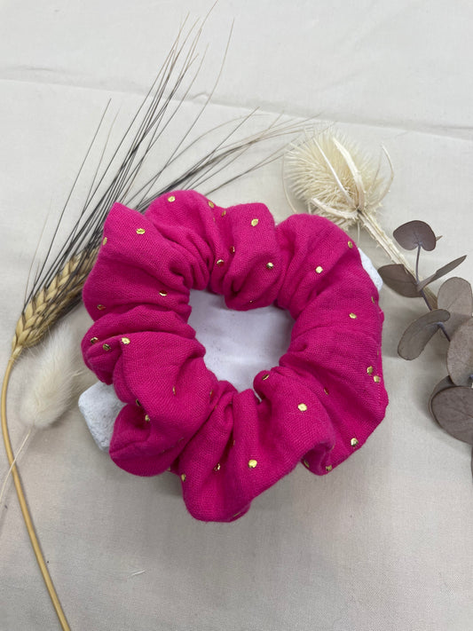 Chouchou fuschia doré gaz