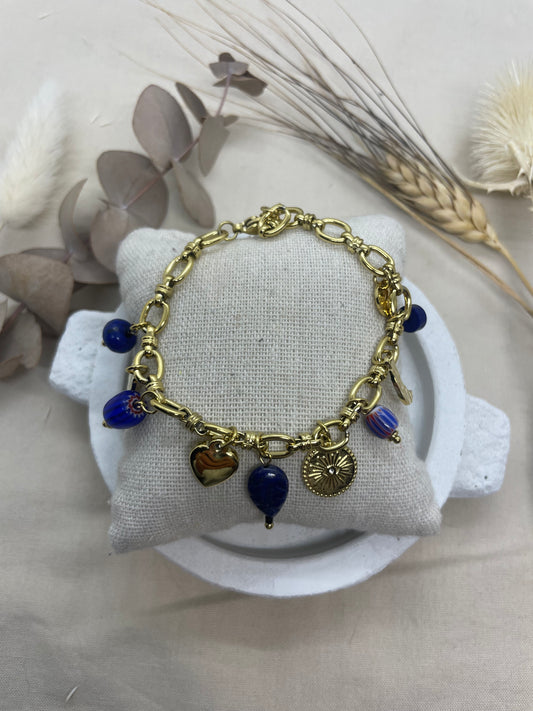 Bracelet Bora bora bleu doré