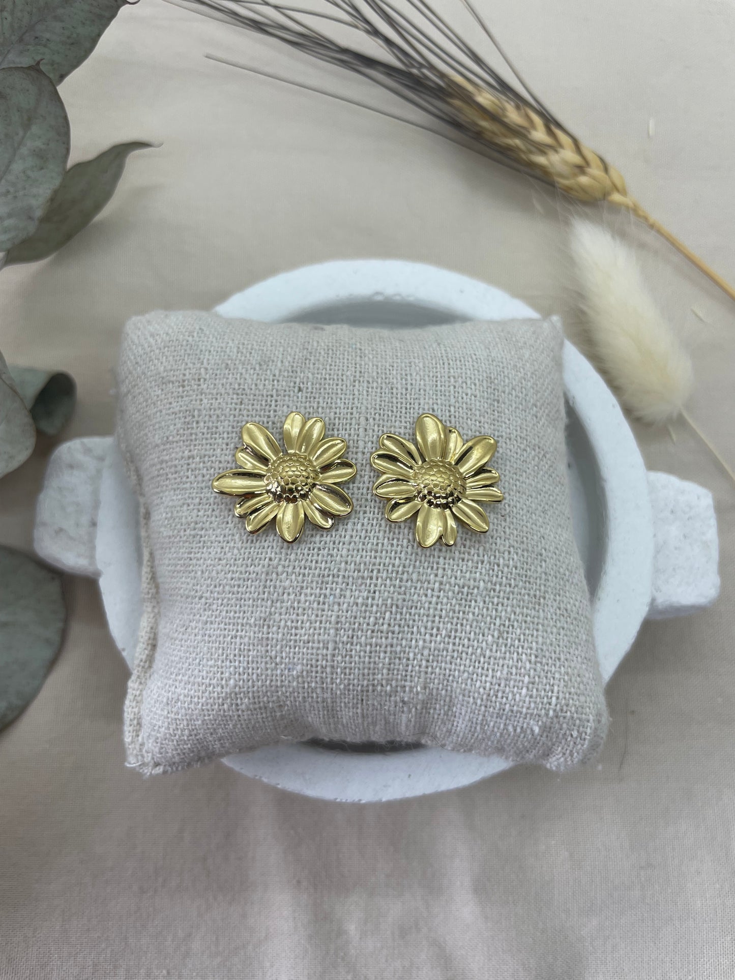 Boucles d’oreilles Tournesol doré