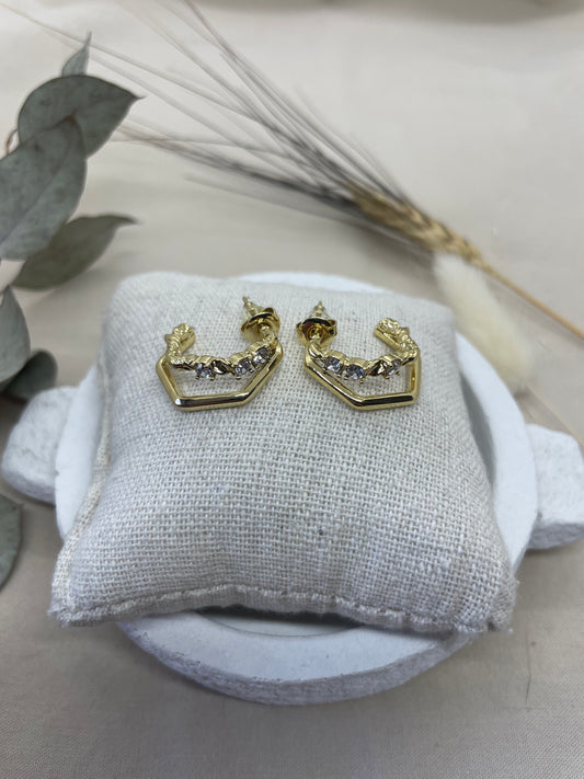 Boucles d’oreilles EWAN blanches dorées
