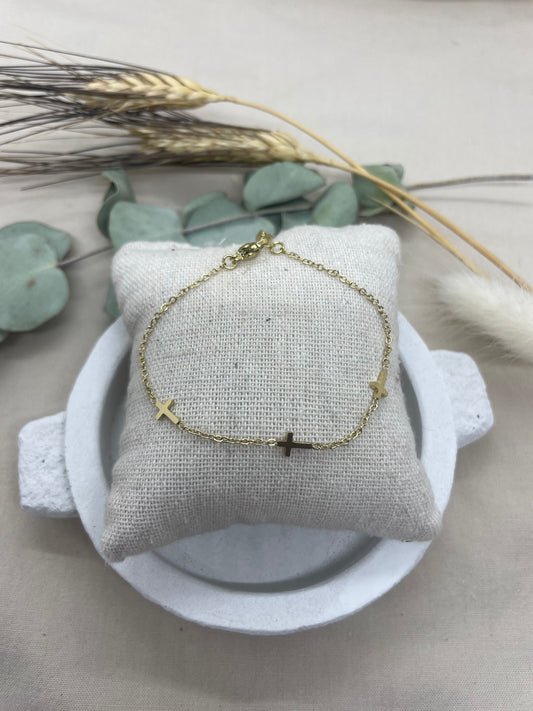 Bracelet croix doré