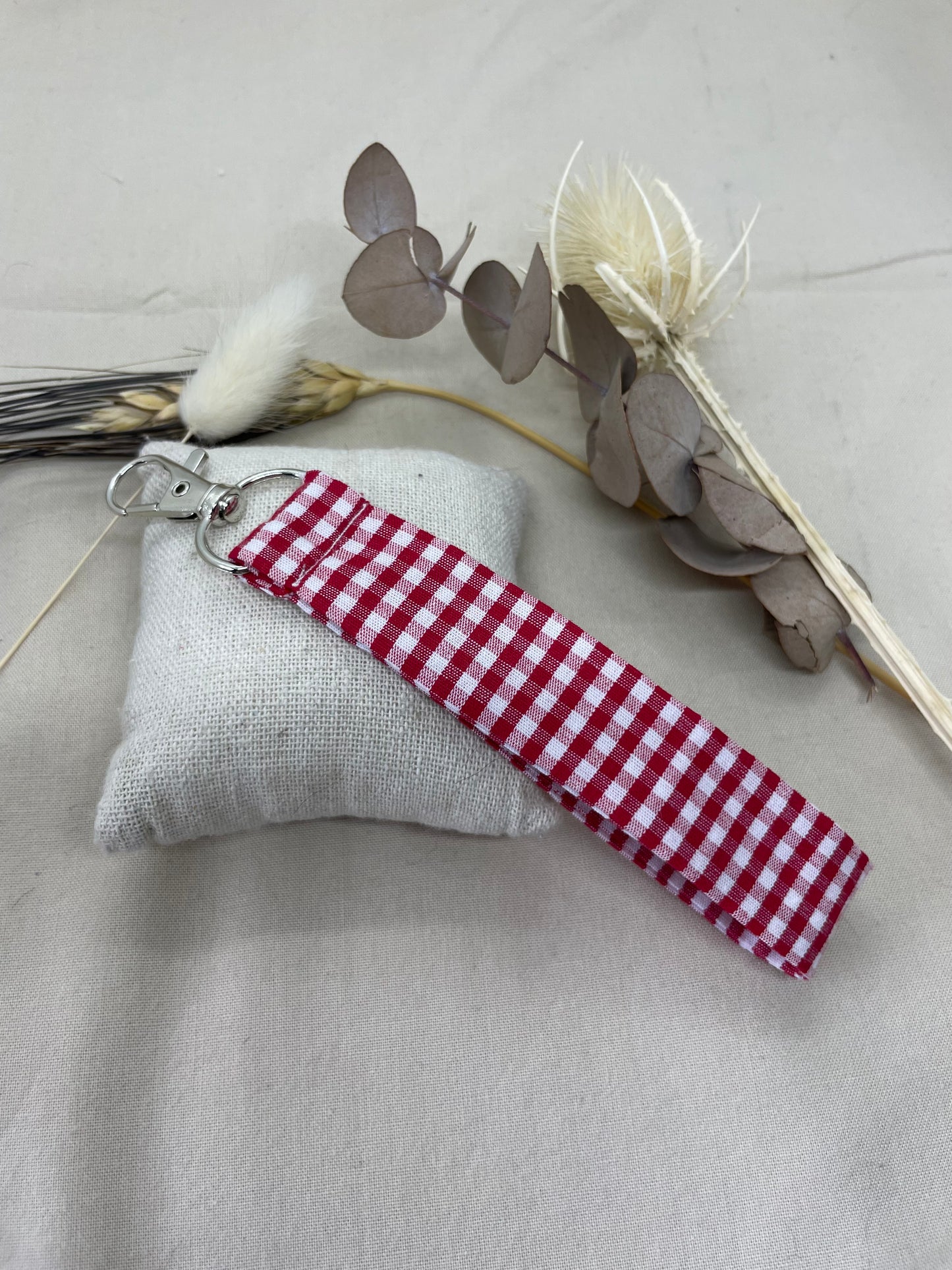 Porte-clés Vichy rouge argent