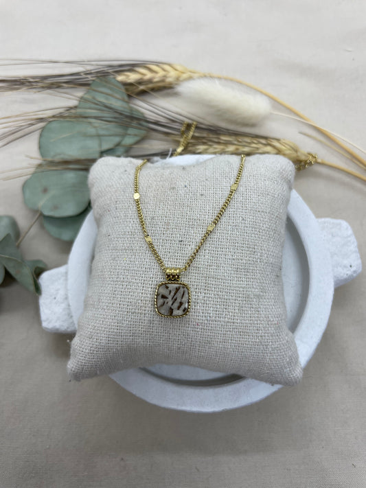 Collier Monica jaspe doré