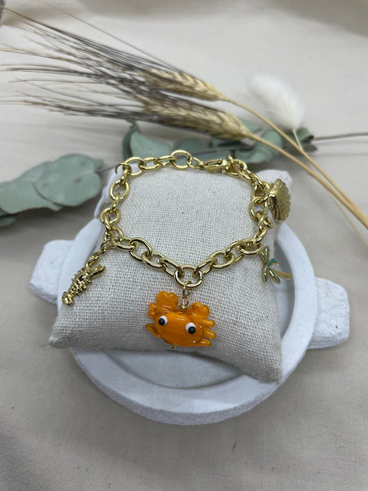Bracelet crabe doré