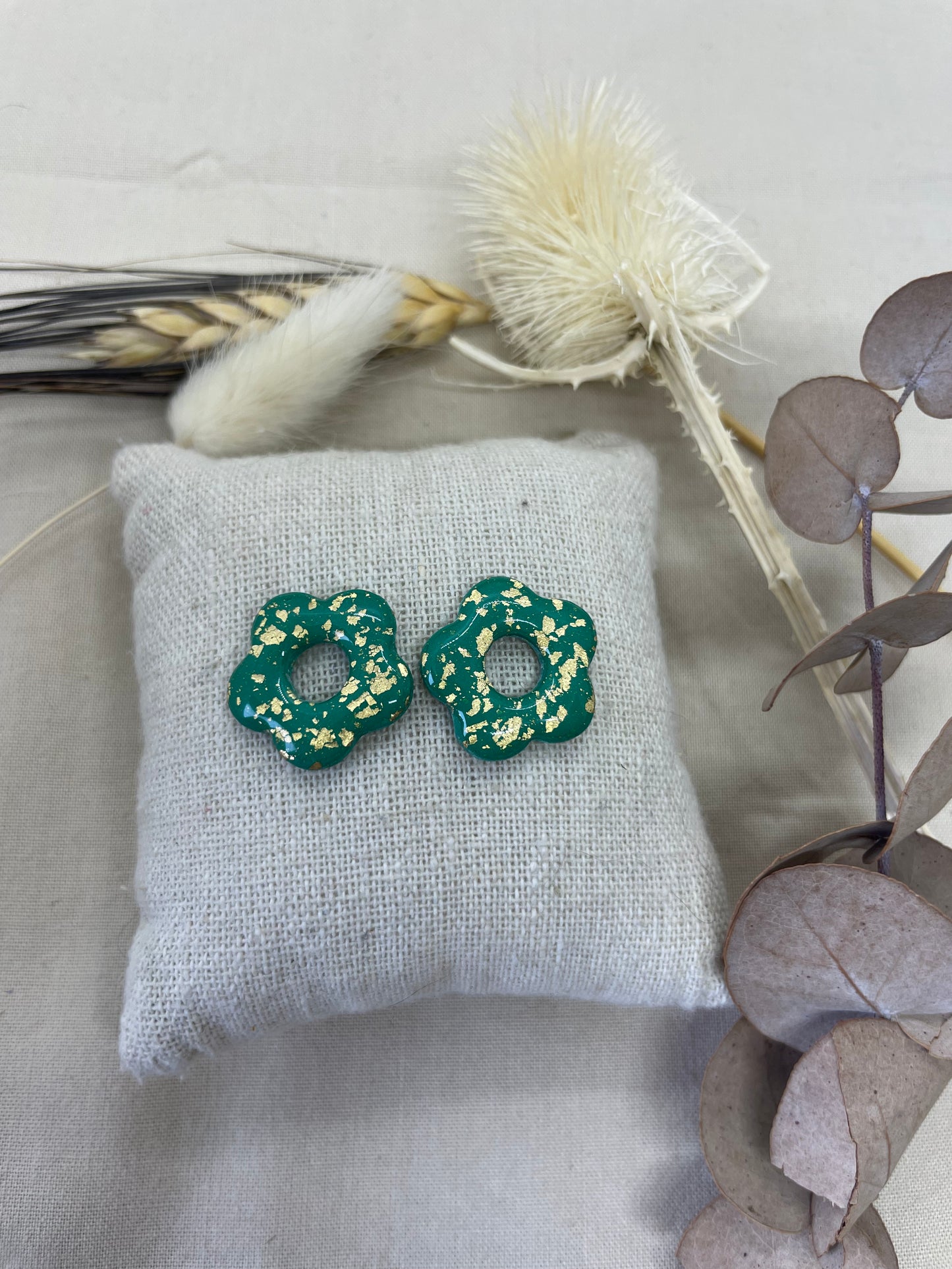 Pampilles Flora vertes dorées interchangeables