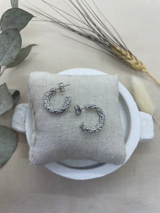 Boucles d’oreilles torsadé argent