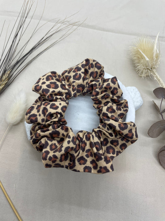 Chouchou léopard beige coton