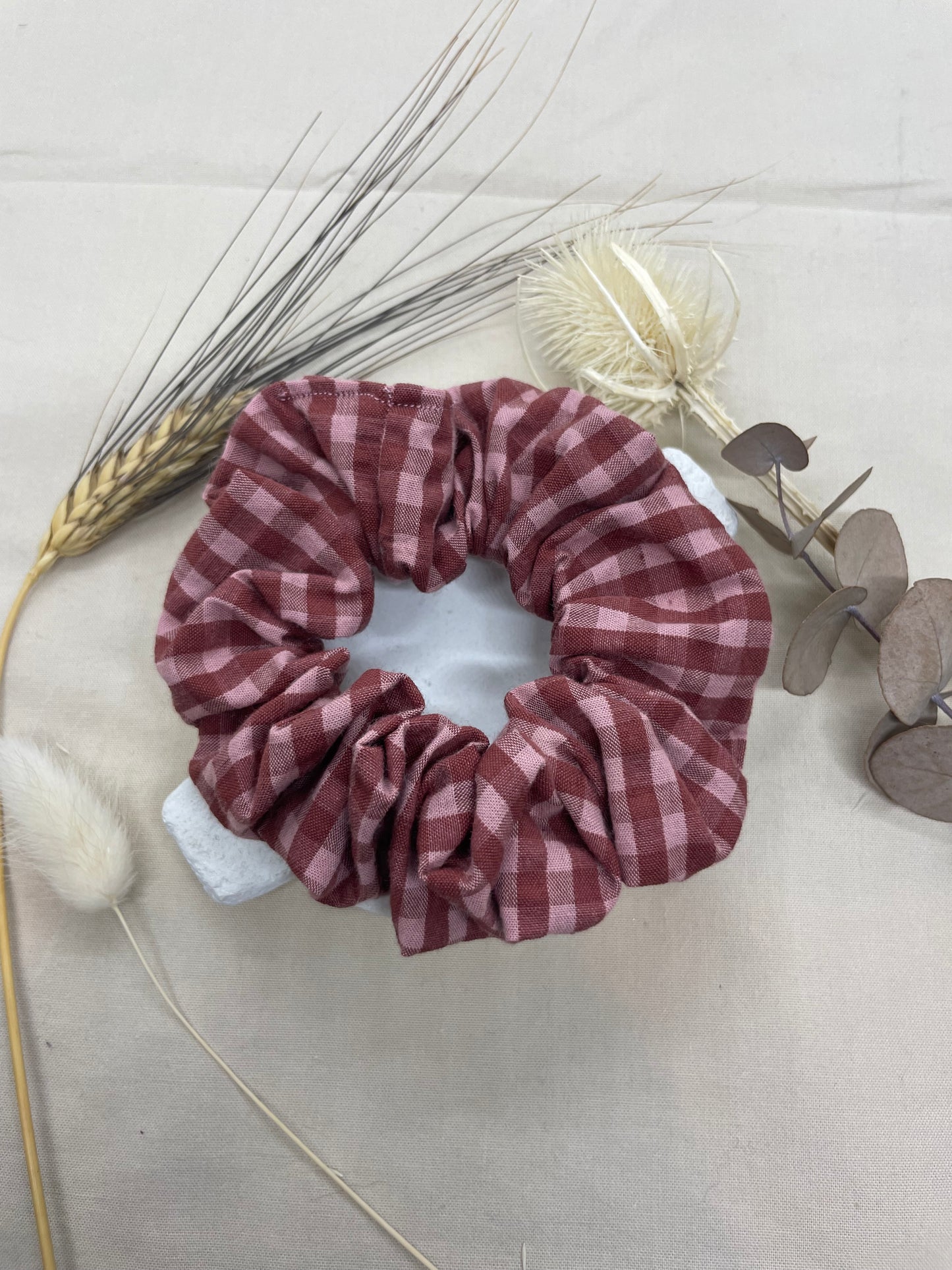 Chouchou Carreaux rose Amélia