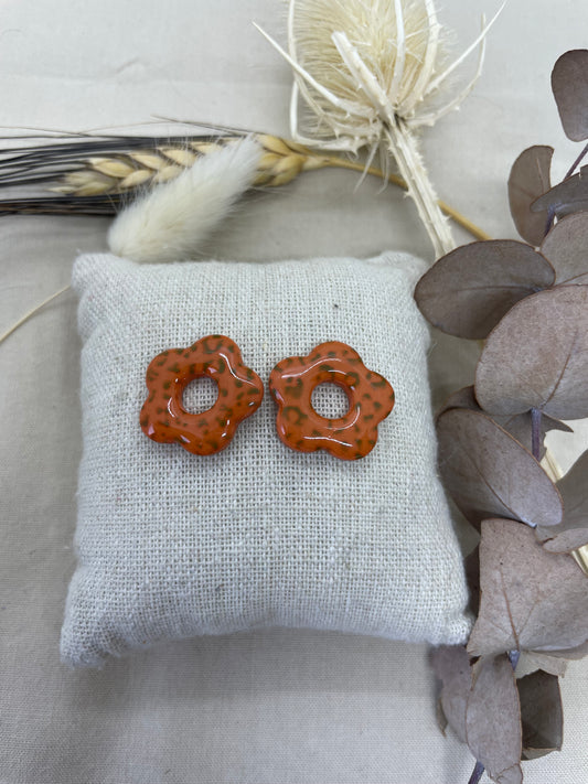 Pampilles Flora orange léopard marron interchangeables