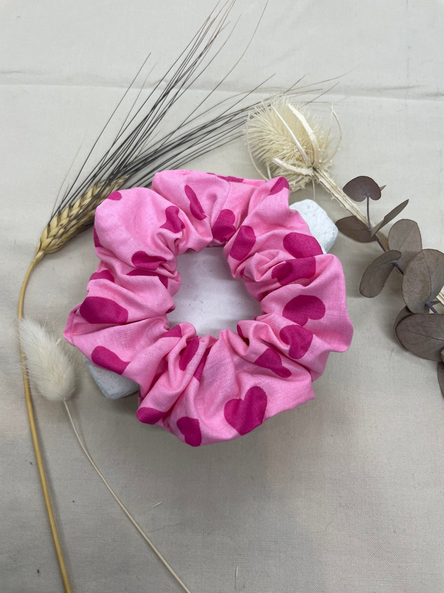 Chouchou rose cœurs