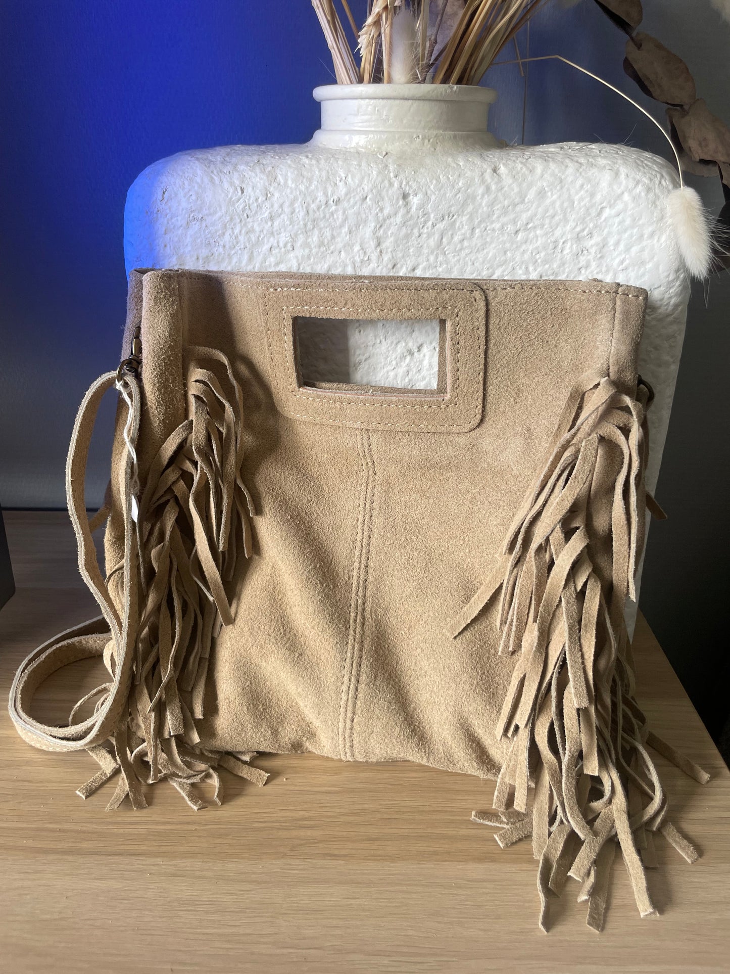 Sac franges beige