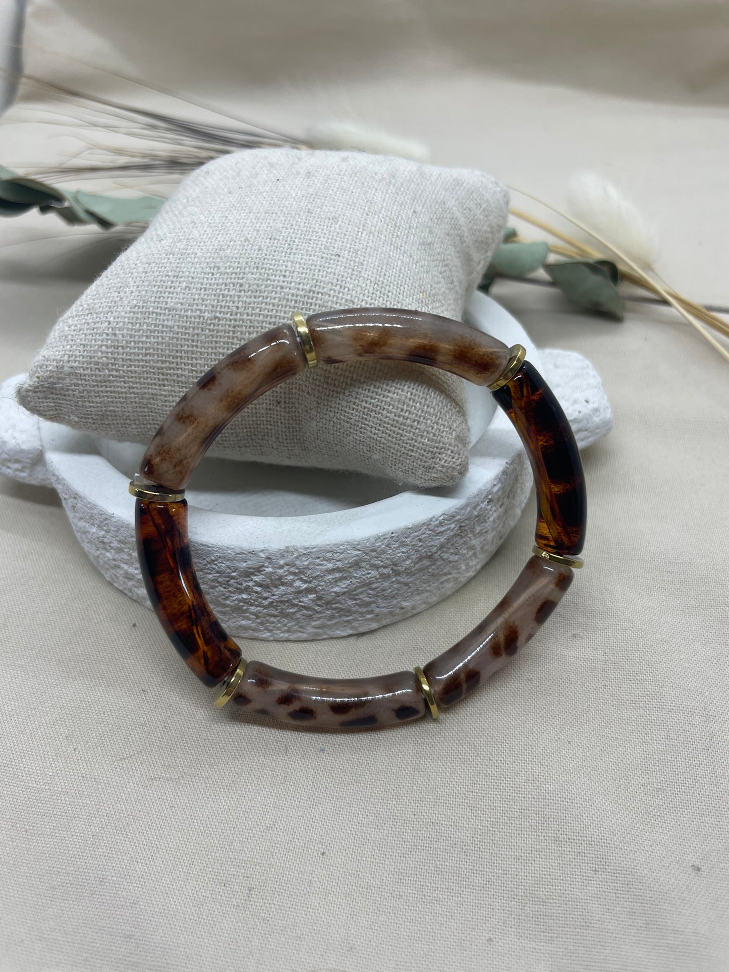 Bracelet tubes Savana marron