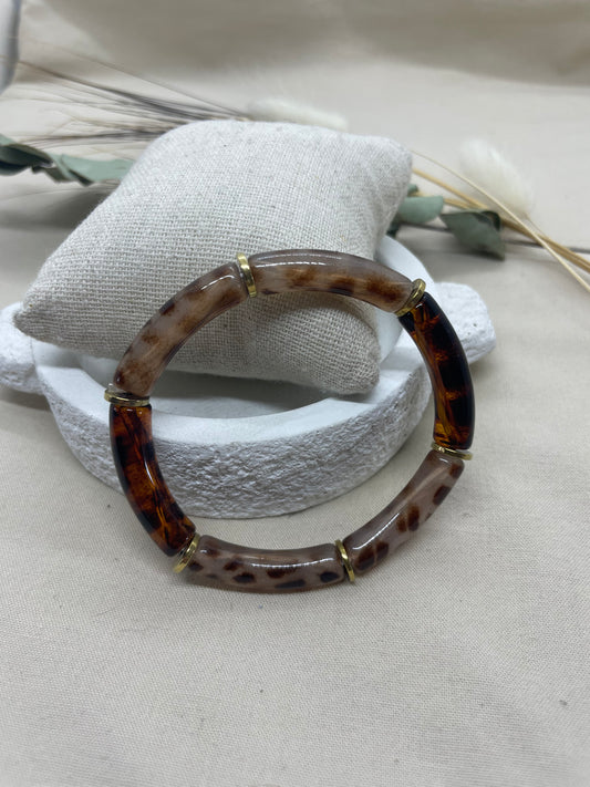 Bracelet tubes Savana marron
