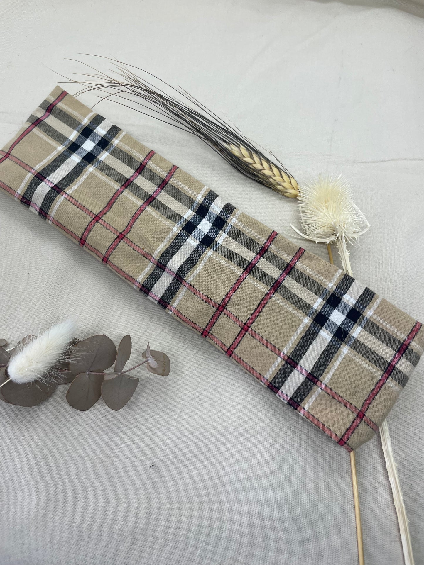 Bandeau beige motifs rayures