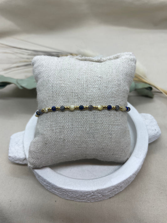 Bracelet Dorothée bleu doré