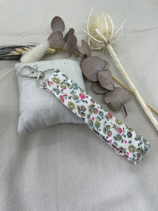 Porte-clés gaze de coton liberty argent