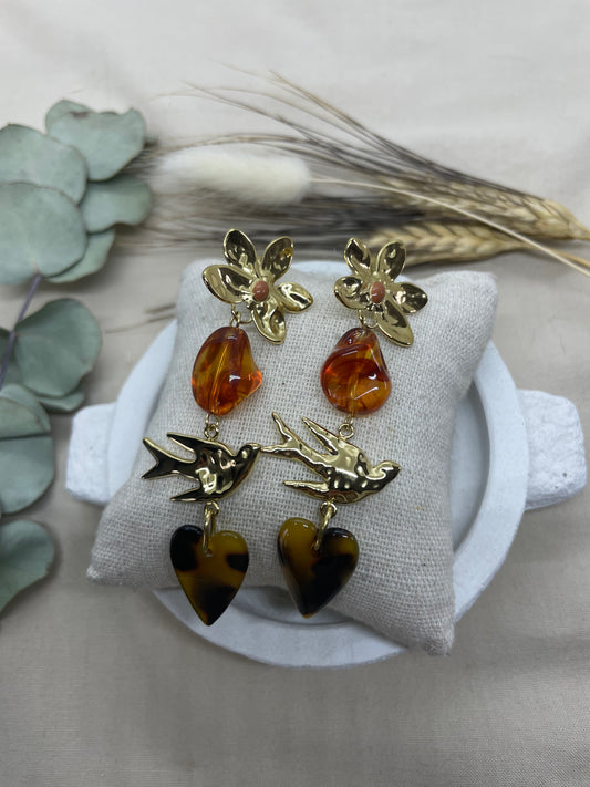 Boucles d’oreilles Évasion marron