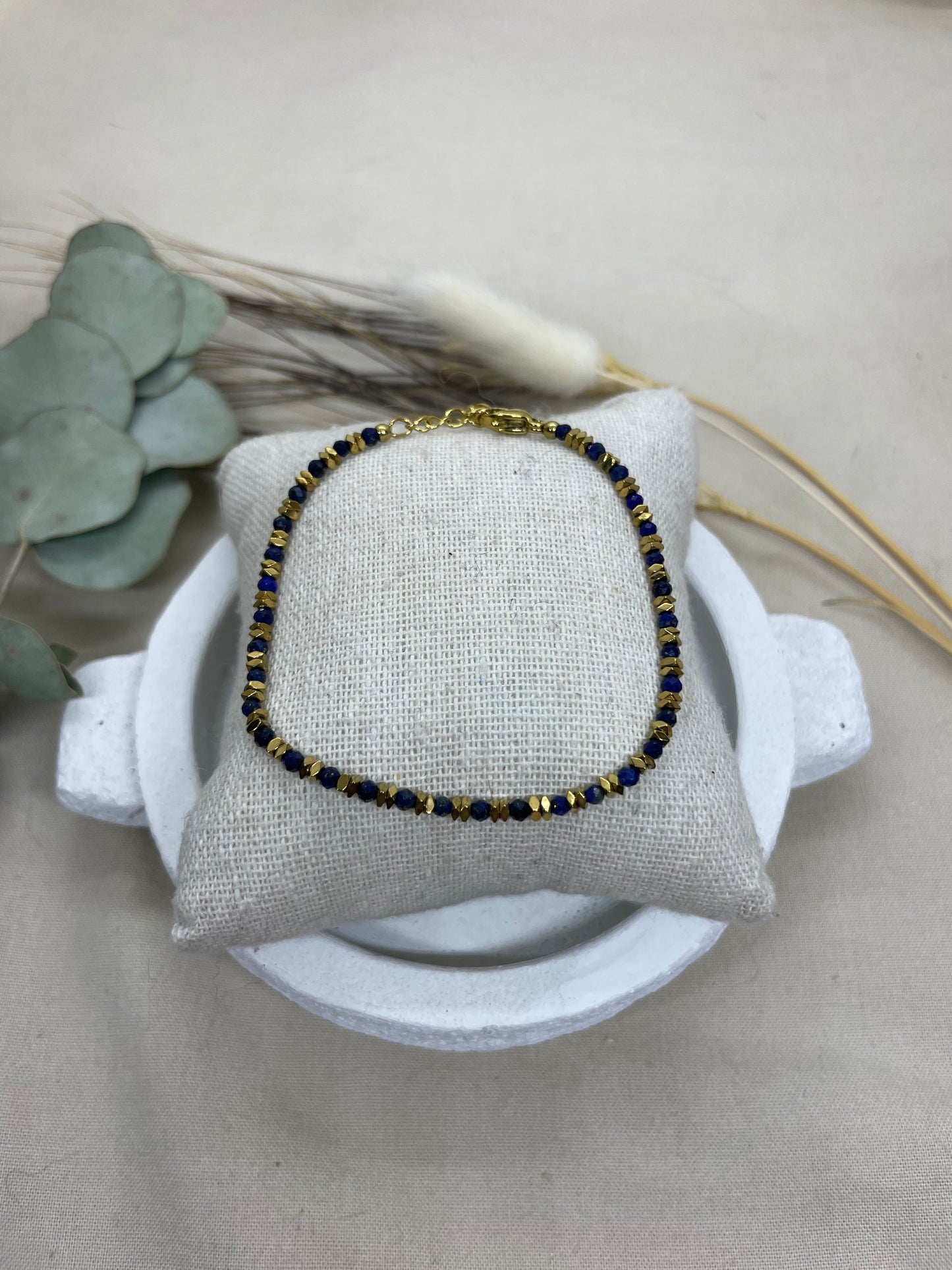 Bracelet Bali bleu doré